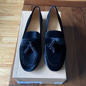 Jcrew velvet tassel loafers